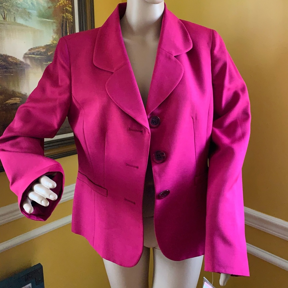 NWT Le Suit Separates Hot PINK BLAZER SUIT SIZE 10/MEDIUM